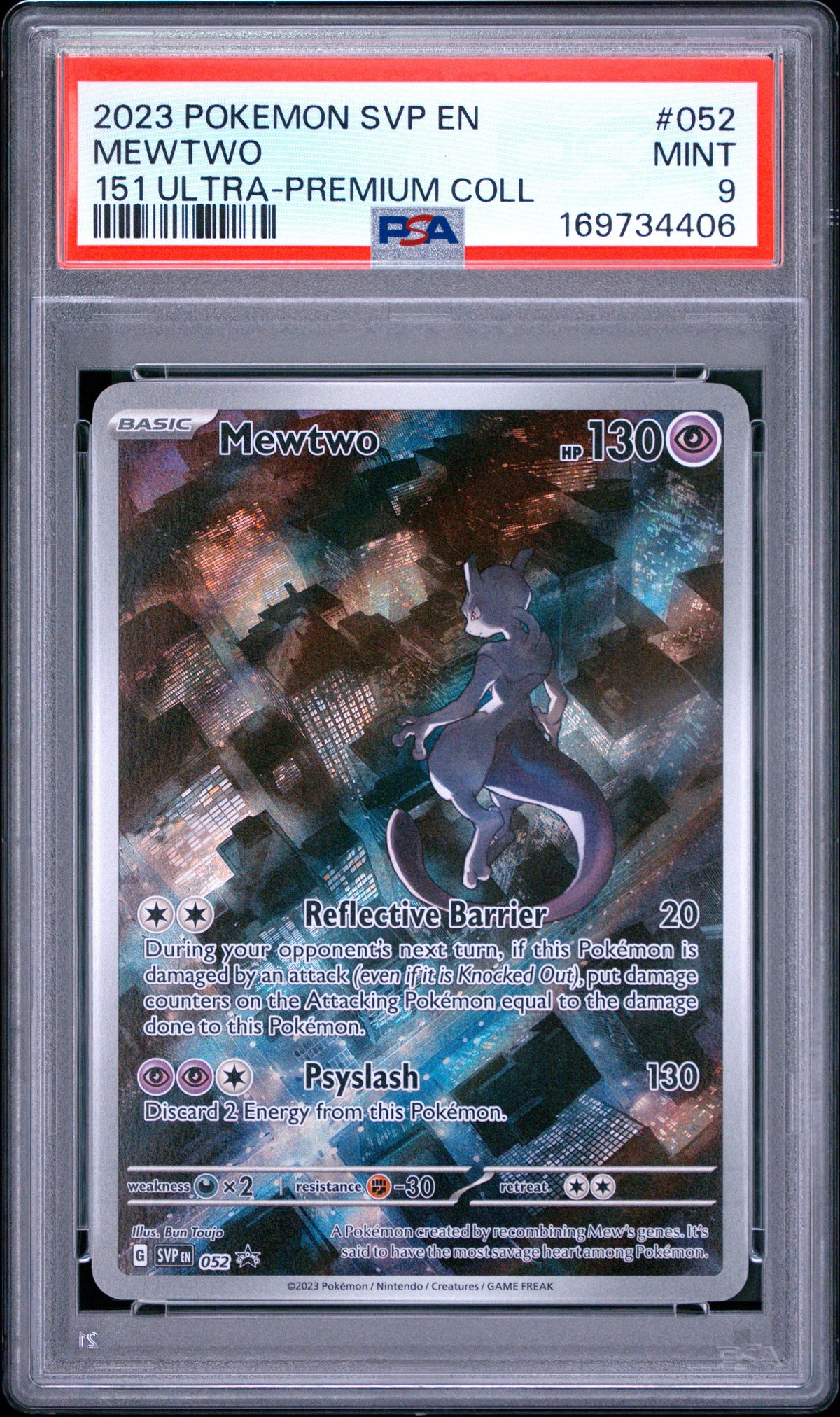2023 Pokemon Svp En-Sv Black Star Promo 052 Mewtwo 151 Ultra-Premium Coll - PSA 9