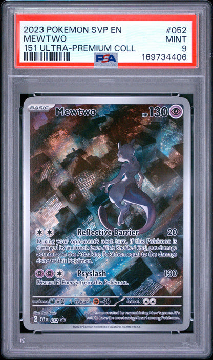 2023 Pokemon Svp En-Sv Black Star Promo 052 Mewtwo 151 Ultra-Premium Coll - PSA 9