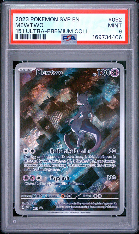 2023 Pokemon Svp En-Sv Black Star Promo 052 Mewtwo 151 Ultra-Premium Coll - PSA 9