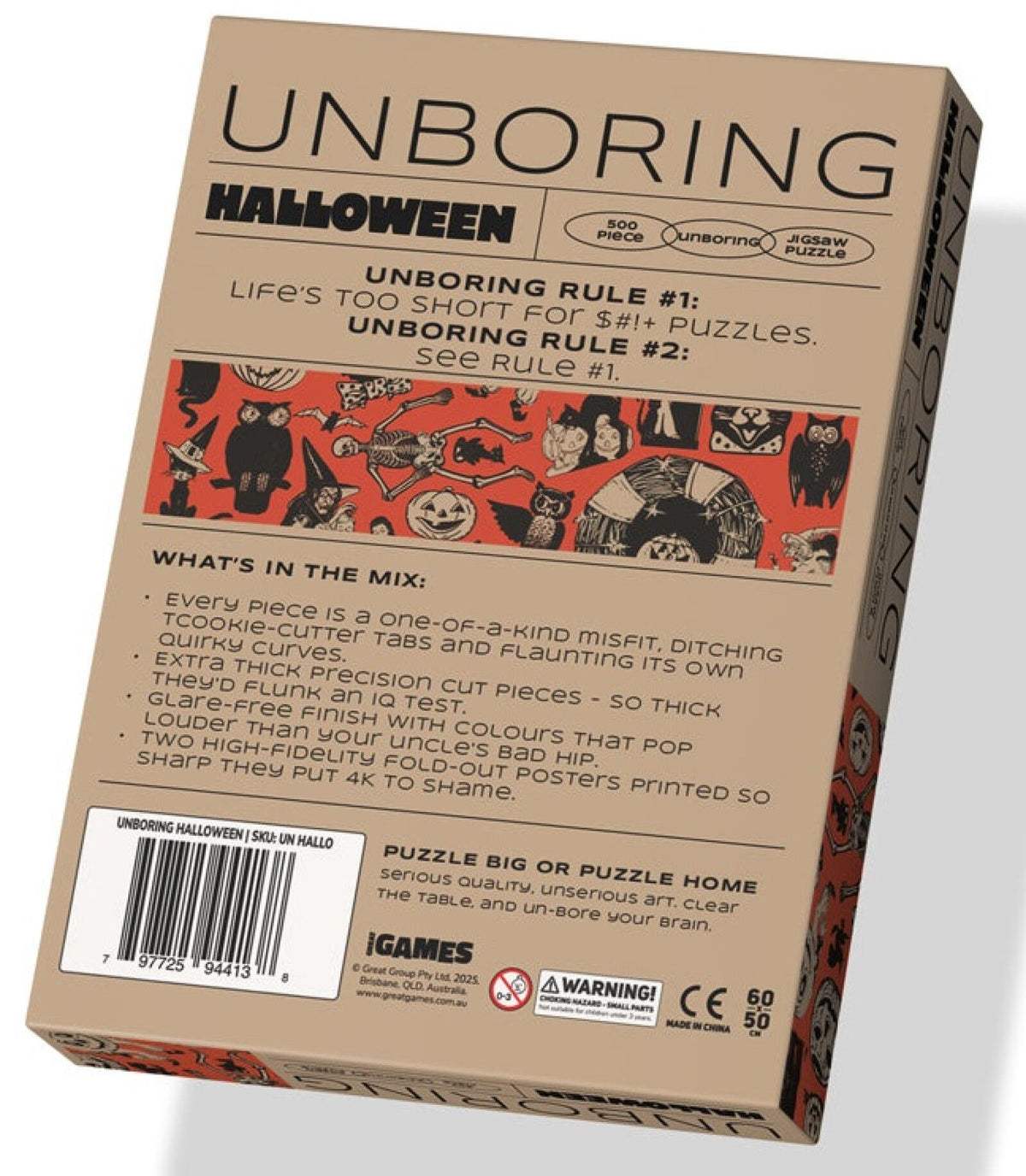 Unboring Halloween 500 pc Wonky Cut Puzzle