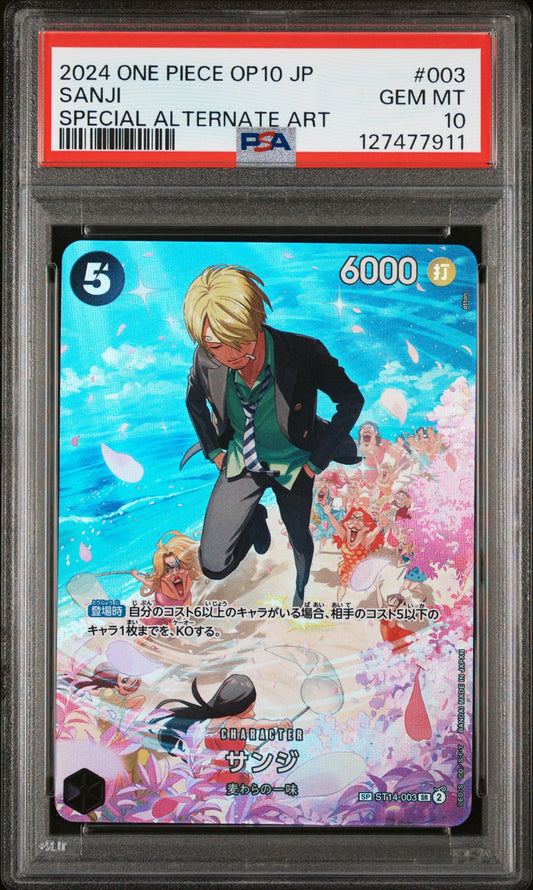 2024 One Piece Japanese Op10-Royal Blood 003 Sanji Special Alternate Art - PSA 10