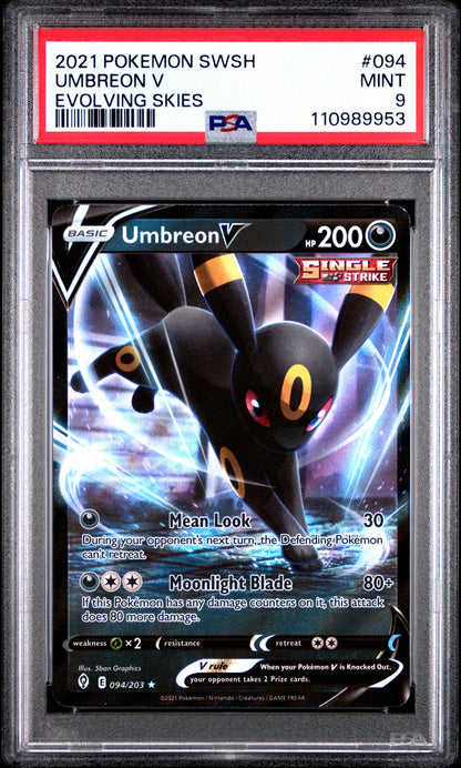 2021 Pokemon Sword & Shield Evolving Skies - Umbreon V - 094 - PSA 9