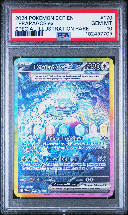 2024 Pokemon Scr En-Stellar Crown 170 Terapagos Ex Special Illustration Rare - PSA 10