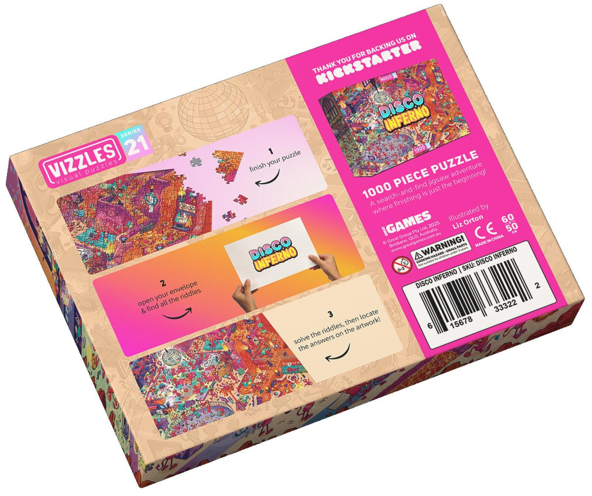 Vizzles Disco Inferno 1000pc Jigsaw Puzzle