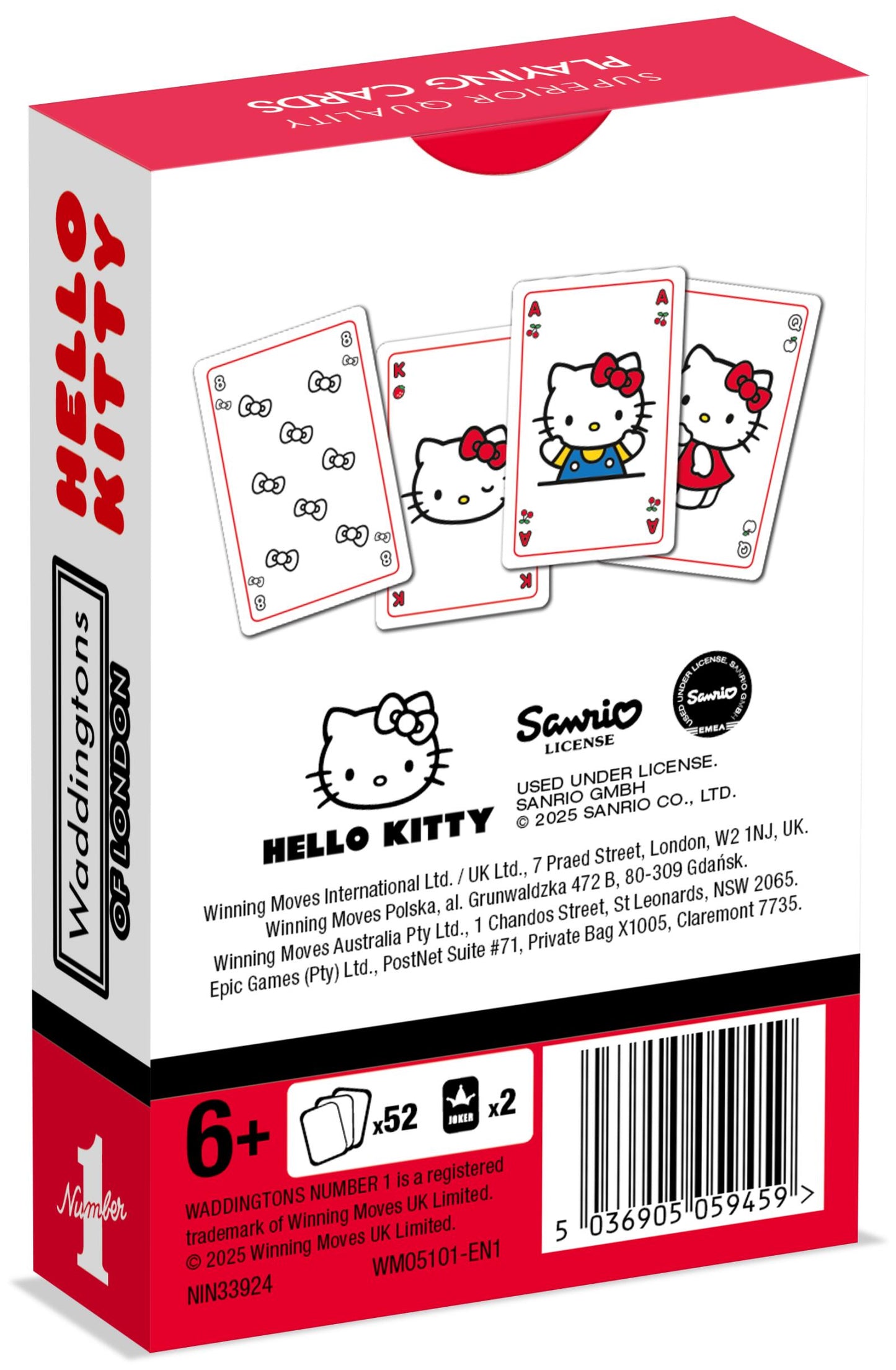 Waddingtons No. 1 of London Playing Cards - Hello Kitty