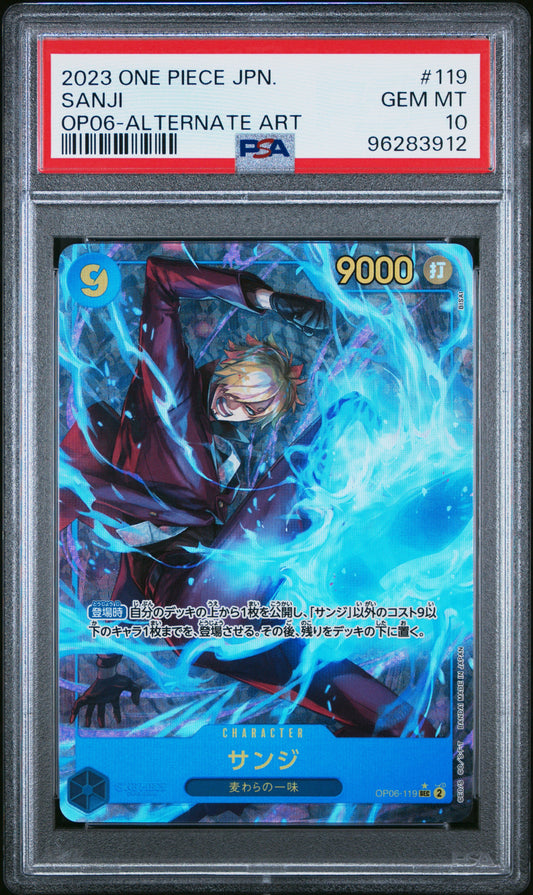 2023 One Piece Japanese Op06-Wings Of The Captain 119 Sanji Alternate Art - PSA 10
