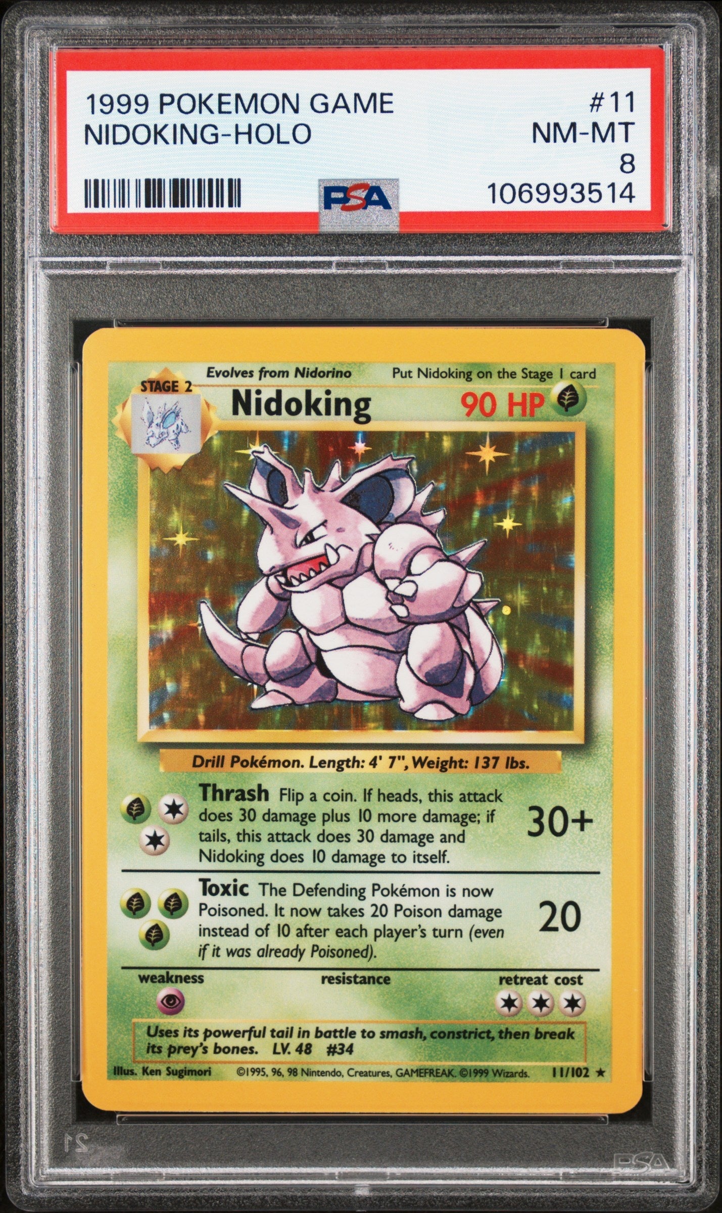 1999 Pokemon Game 11 Nidoking Holo
