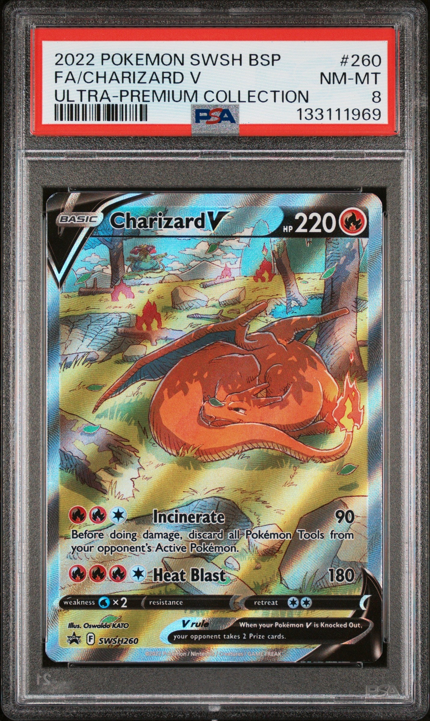 2022 Pokemon Swsh Black Star Promo 260 Fa/Charizard V Ultra-Premium Collection - PSA 8