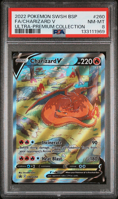 2022 Pokemon Swsh Black Star Promo 260 Fa/Charizard V Ultra-Premium Collection - PSA 8