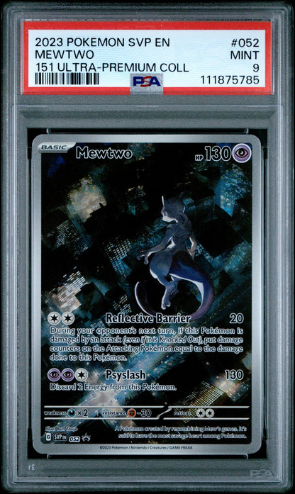 2023 Pokemon Svp En-Sv Black Star Promo 052 Mewtwo 151 Ultra-Premium Coll - PSA 9
