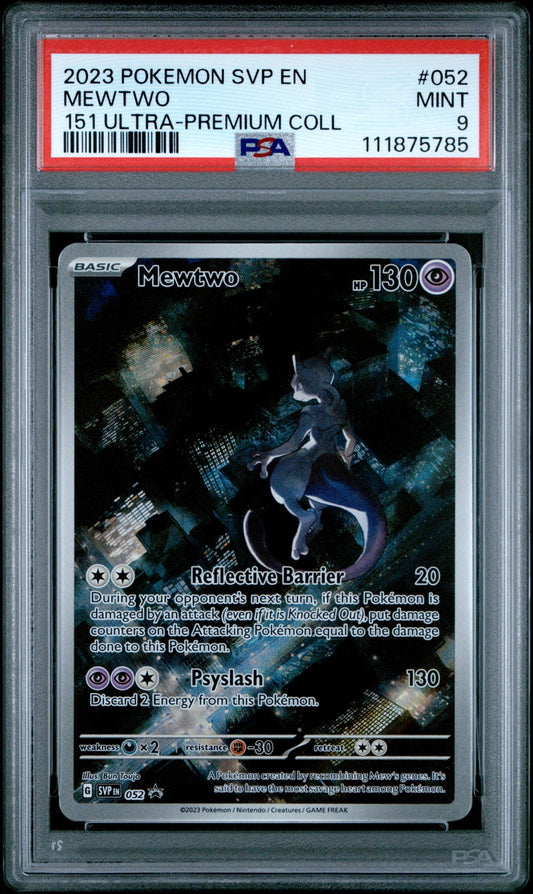 2023 Pokemon Svp En-Sv Black Star Promo 052 Mewtwo 151 Ultra-Premium Coll - PSA 9