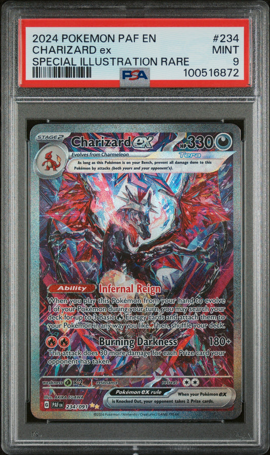 2024 Pokemon Paf En-Paldean Fates 234 Charizard Ex Special Illustration Rare - PSA 9