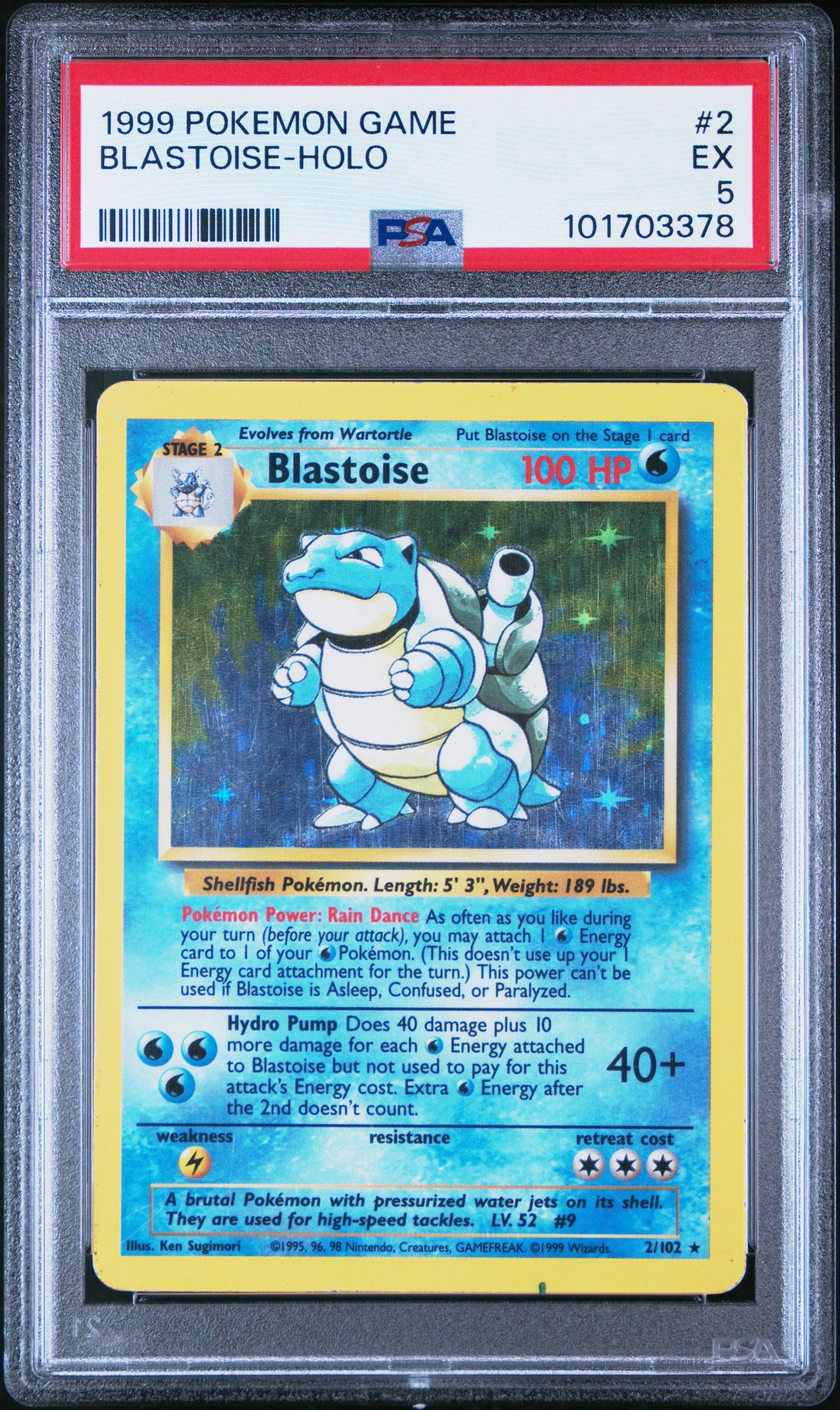 1999 Pokemon Game 2 Blastoise-Holo - PSA 5
