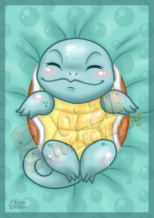 Pokémon - Sleepy Squirtle - Rose Demon Art Print Poster