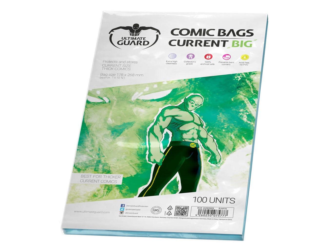 Ultimate Guard Comic Bags BIG Current Size (100) - Ozzie Collectables
