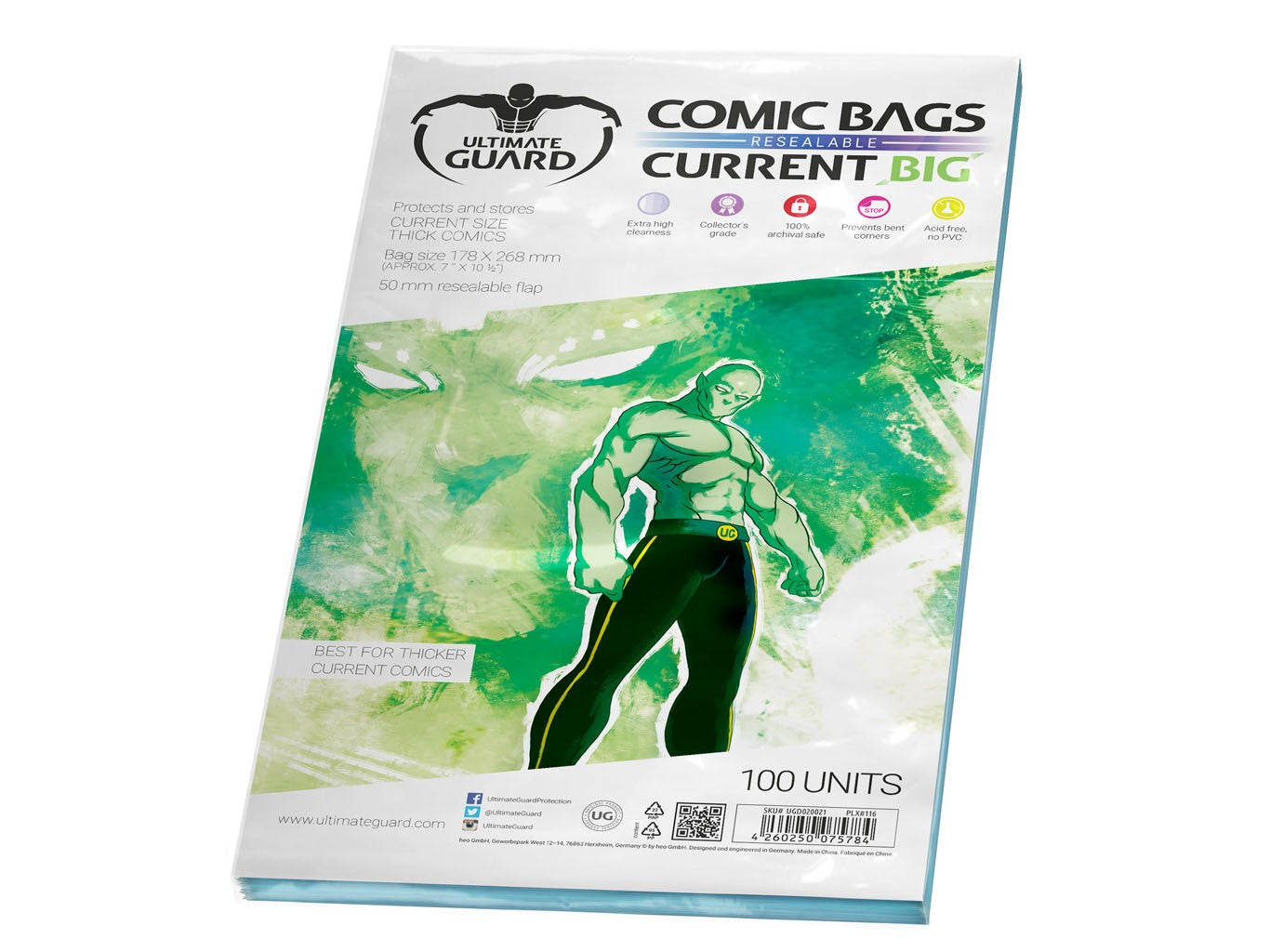 Ultimate Guard Comic Bags BIG Resealable Current Size (100) - Ozzie Collectables