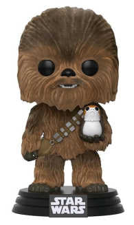 Chewbacca with Porg - Star Wars Flocked Pop! Vinyl #195 - Ozzie Collectables