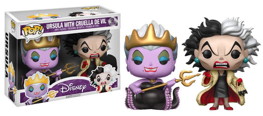 Disney  Villains - Ursula and Cruella De Vill Hot Topic Exclusive 2 pack Pop Vinyl 