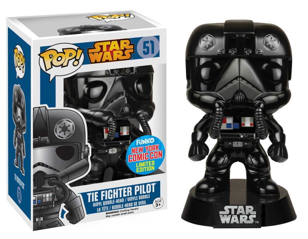 Star Wars - Tie Fighter Pilot (Chrome) NYCC 2015 Exclusive Pop! Vinyl #51