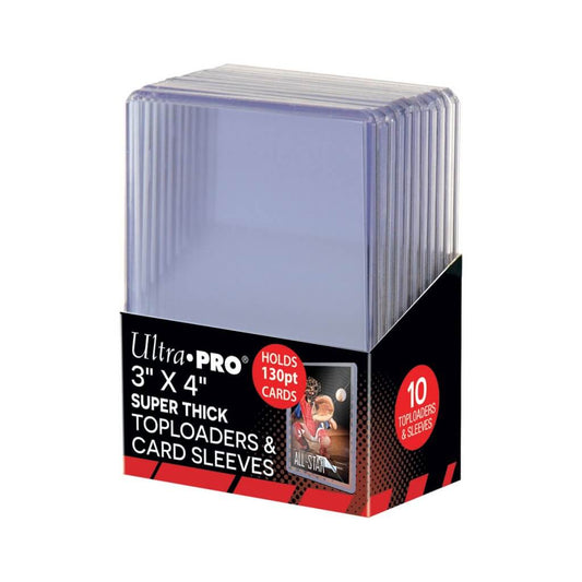 ULTRA PRO - TOPLOADER - 3" x 4" Super Thick 130pt Toploader w/Thick Card Sleeves 10ct