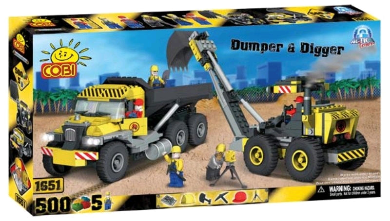 Action Town - 500 Piece Construction Dumper and Digger Construction Set - Ozzie Collectables