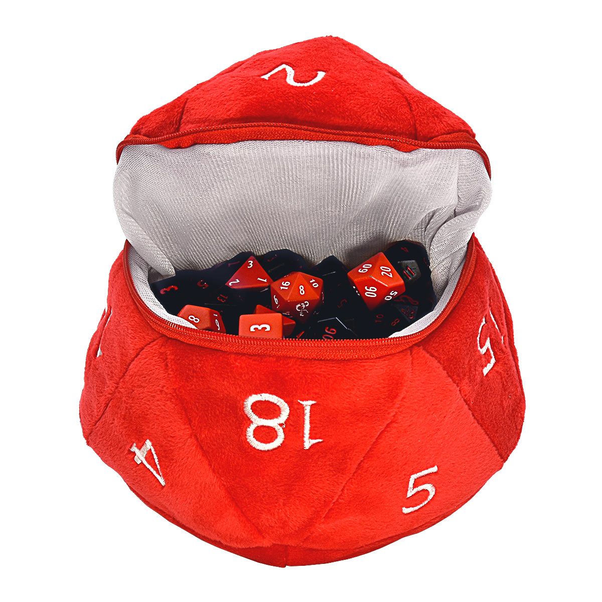 D&D D20 Plush Red and White Dice Bag