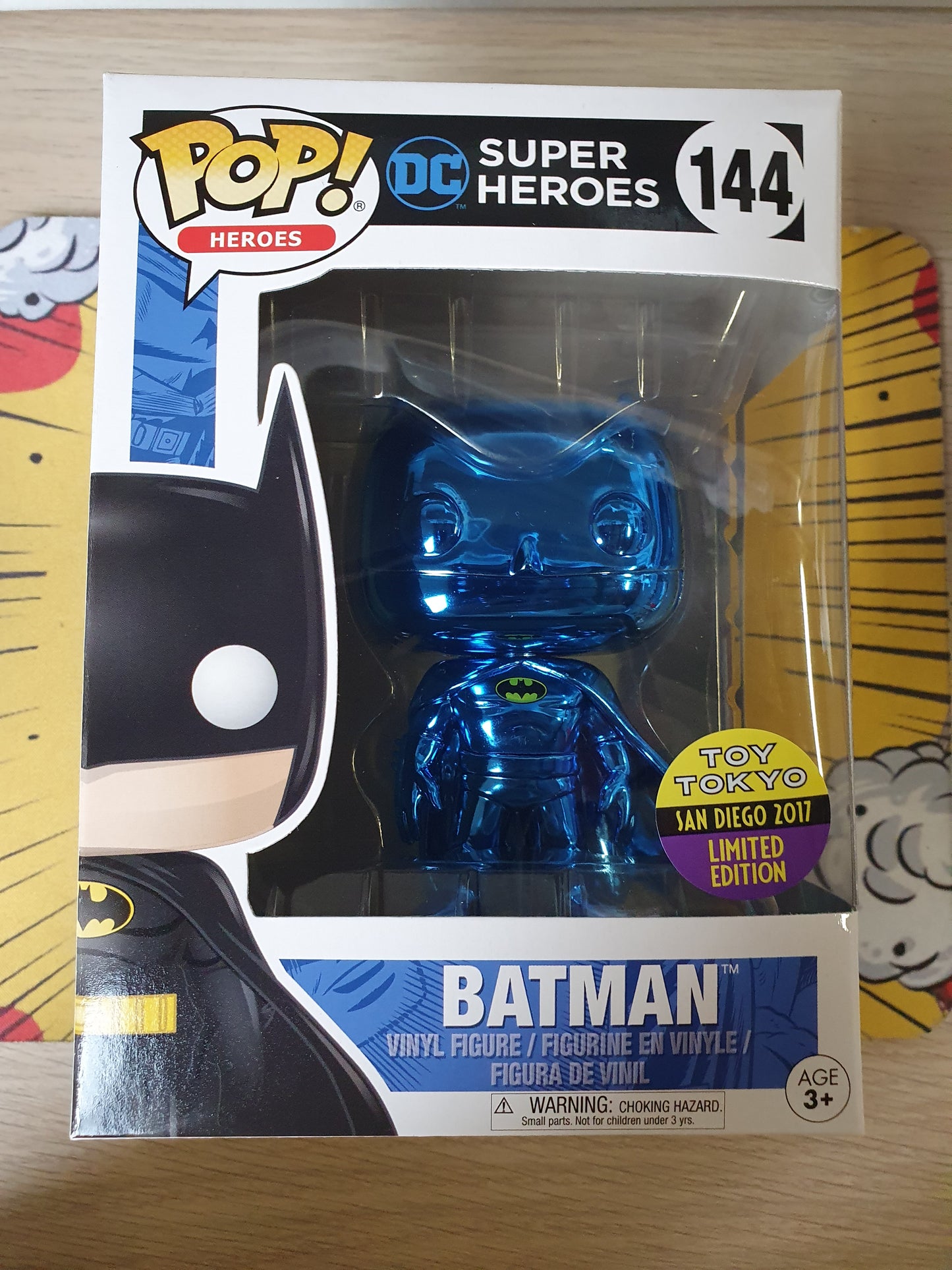 Batman (Blue Chrome) - Super Heroes 2017 San Diego Comic Con Exclusive Vinyl #144 - Ozzie Collectables