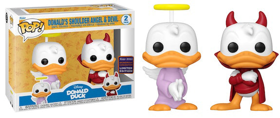 Disney - Donald Duck Angel & Devil WonderCon 2022 Spring Convention Exclusive 2-Pack Pop! Vinyl