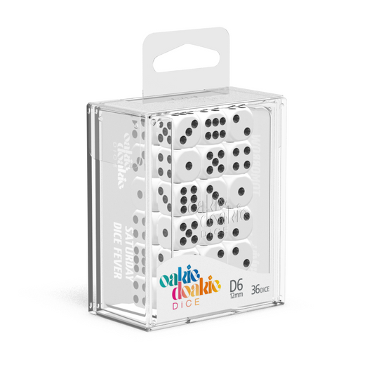 Oakie Doakie Dice D6 12 mm Solid - White (36) - Ozzie Collectables