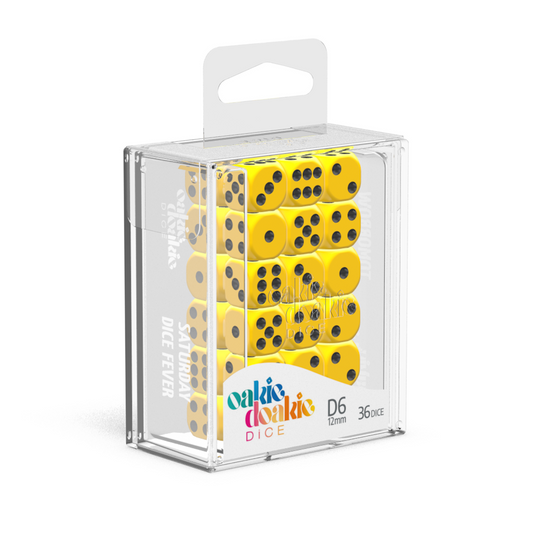 Oakie Doakie Dice D6 12 mm Solid - Yellow (36) - Ozzie Collectables
