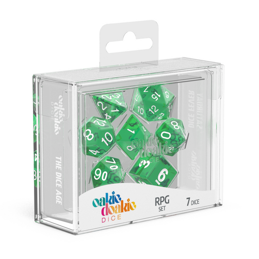 Oakie Doakie Dice RPG Set Translucent - Green (7) - Ozzie Collectables