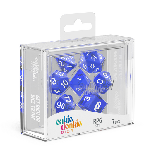 Oakie Doakie Dice RPG Set Translucent - Blue (7) - Ozzie Collectables