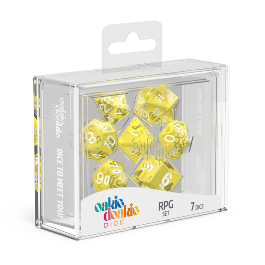 Oakie Doakie Dice RPG Set Translucent - Yellow (7) - Ozzie Collectables