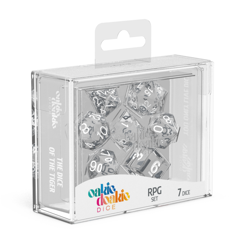 Oakie Doakie Dice RPG Set Translucent - Clear (7) - Ozzie Collectables