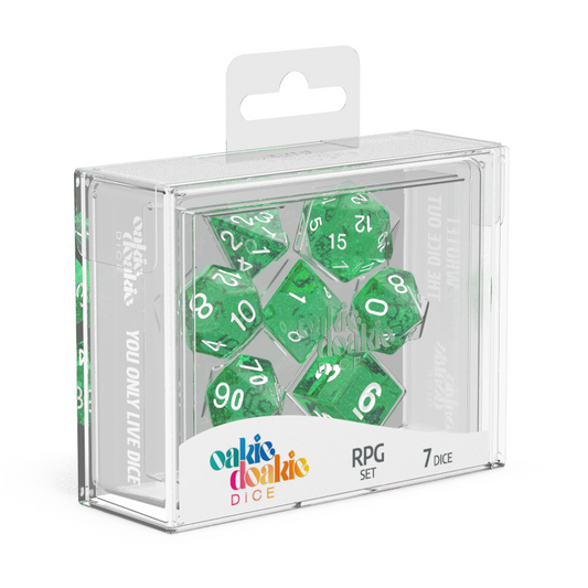 Oakie Doakie Dice RPG Set Speckled - Green (7) - Ozzie Collectables