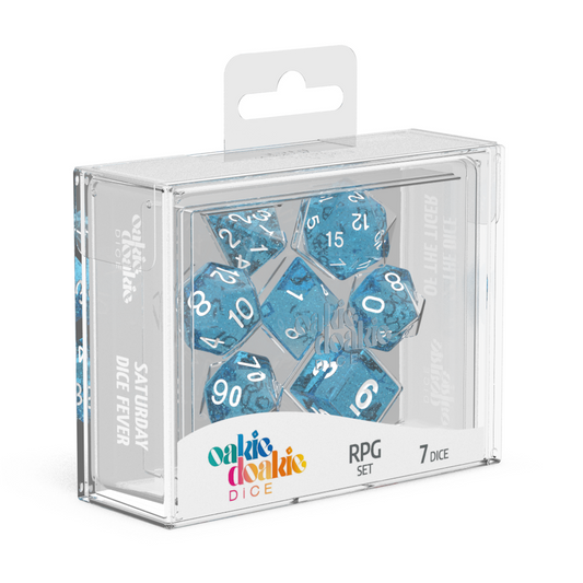 Oakie Doakie Dice RPG Set Speckled - Light Blue (7) - Ozzie Collectables