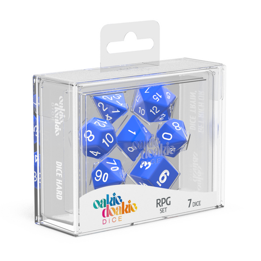 Oakie Doakie Dice RPG Set Solid - Blue (7) - Ozzie Collectables