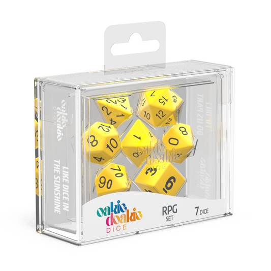 Oakie Doakie Dice RPG Set Solid - Yellow (7) - Ozzie Collectables