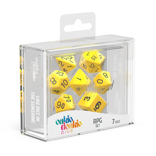 Oakie Doakie Metal RPG Dice Set - Glow In The Dark Golden Princess, 7-Piece