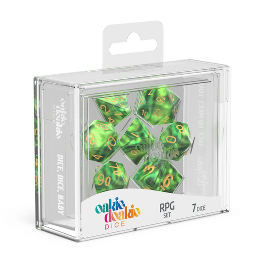 Oakie Doakie Dice RPG Set GemiDice - Jungle (7) - Ozzie Collectables