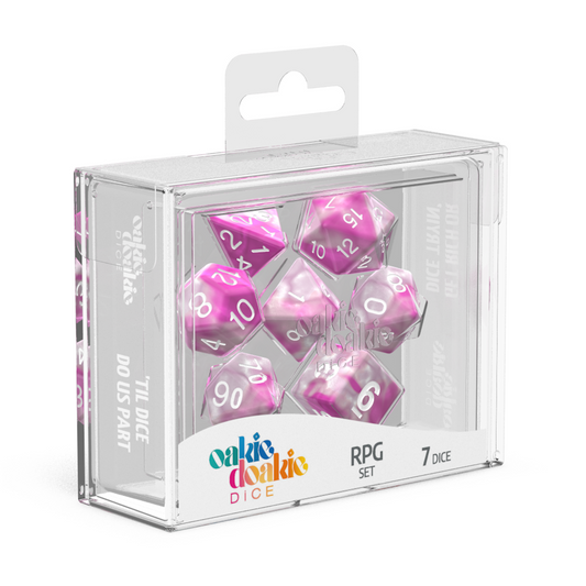 Oakie Doakie Dice RPG Set GemiDice - Magnolia (7) - Ozzie Collectables