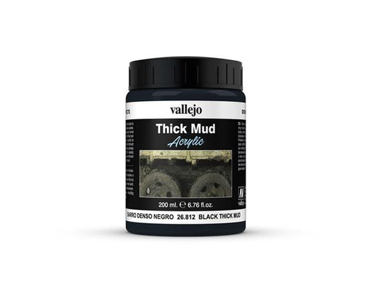 Vallejo Diorama Effects Black Thick Mud 200ml - Ozzie Collectables