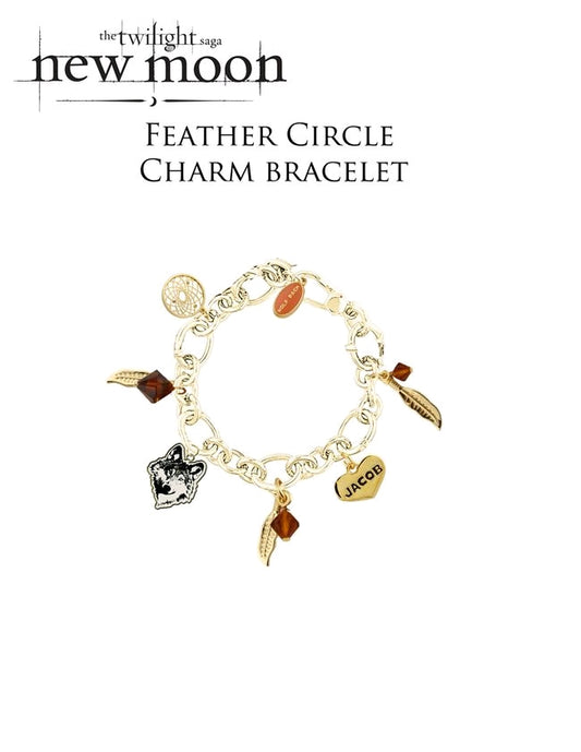 The Twilight Saga: New Moon - Jewellery Charm Bracelet Feather Circle - Ozzie Collectables