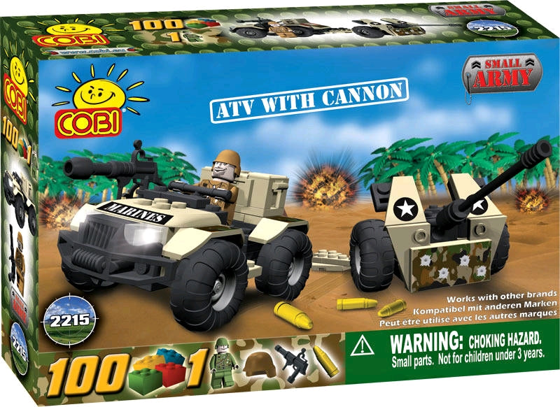 Small Army - 100 Piece ATV with Cannon Military Vehicle Construction Set - Ozzie Collectables
