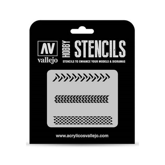 Vallejo Stencils - Texture Effects - Tyre Markings - Ozzie Collectables