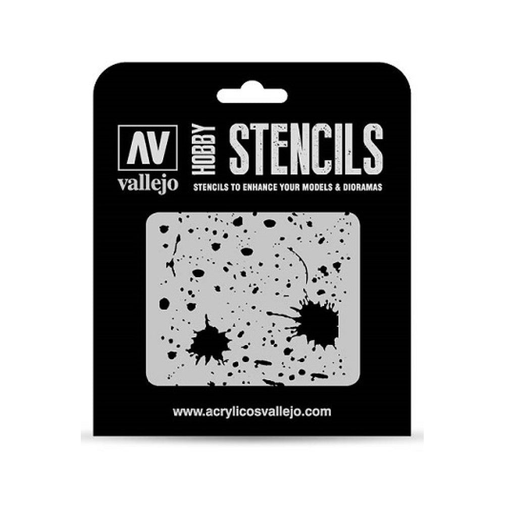 Vallejo Stencils - Texture Effects - Splash & Stains - Ozzie Collectables