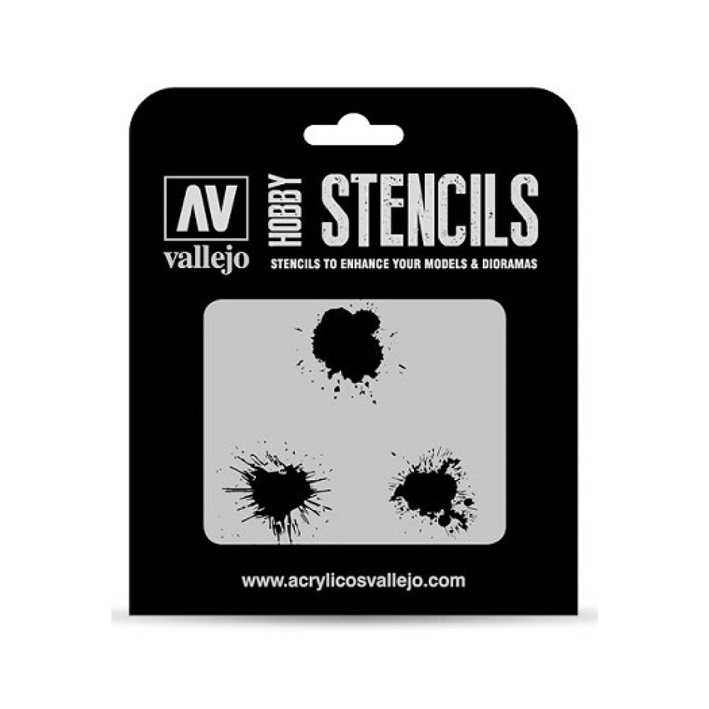 Vallejo Stencils - Texture Effects - Paint Stains - Ozzie Collectables