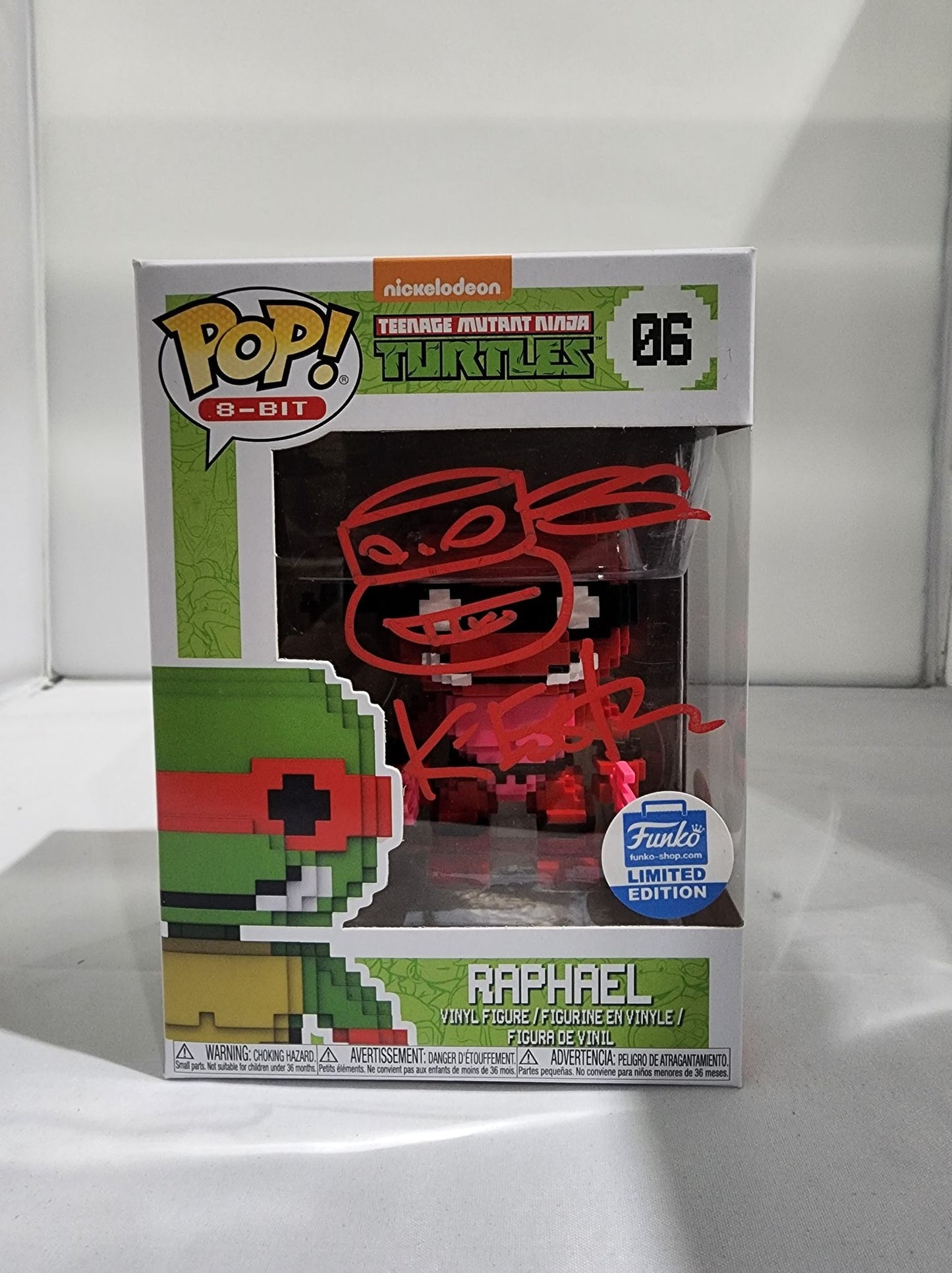 Teenage Mutant Ninja Turtle 8-Bits - Raphael Funko Shop Stickered #06 Signed Pop! Vinyls
