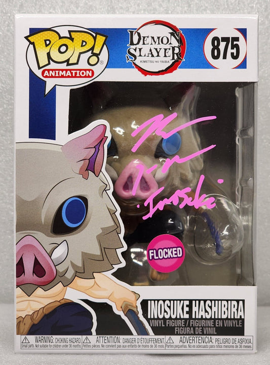 Demon Slayer - Inosuke Flocked Signed Pop! Vinyl #875