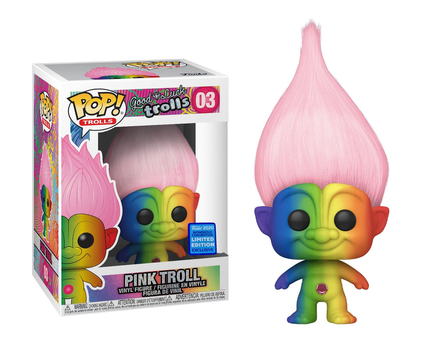 Good Luck Trolls - Pink Troll Wondercon 2020 Exclusive Pop! Vinyl - Ozzie Collectables